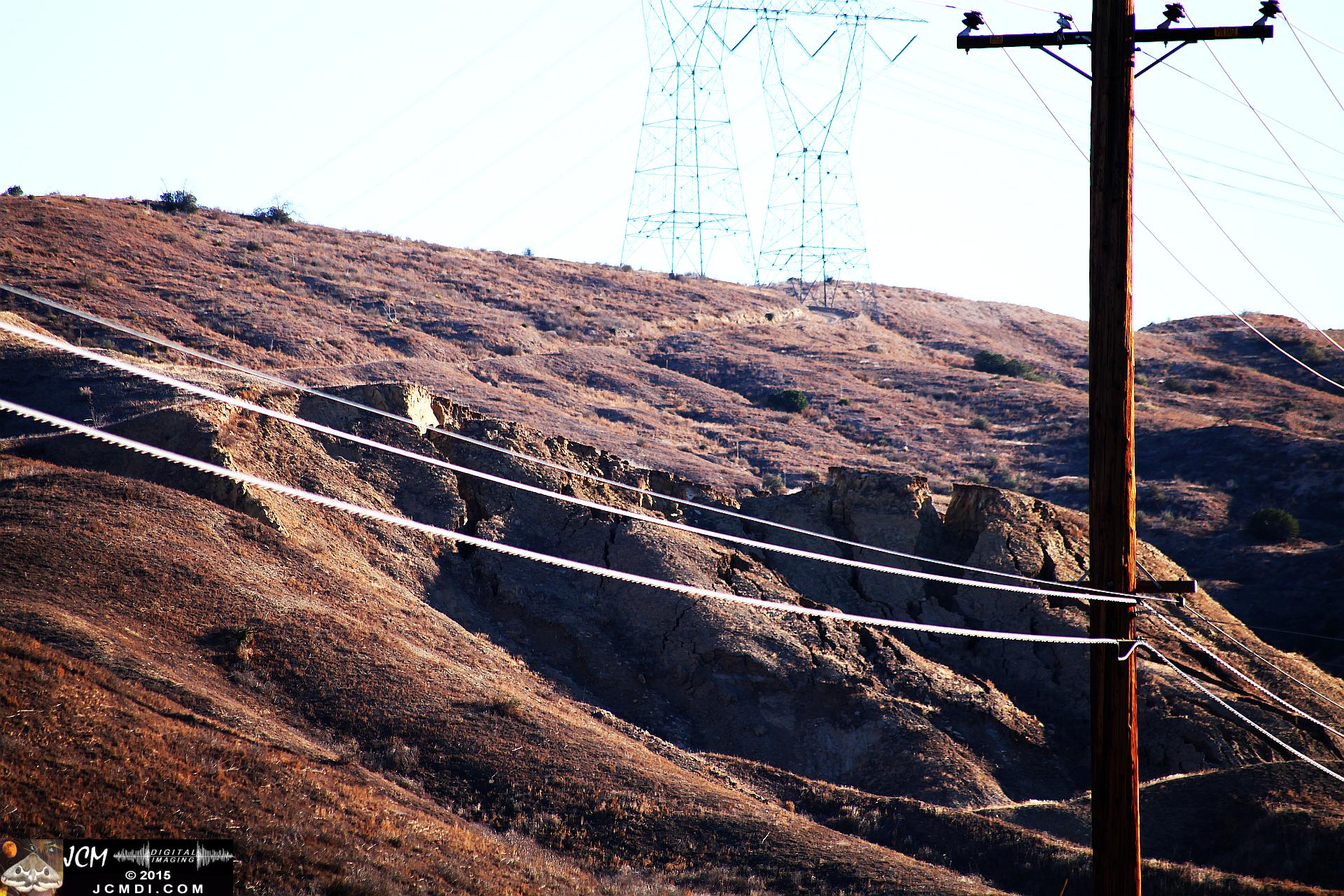 Landslide and road damage at Vasquez Canyon Road in Santa Clarita, CA filmed 11-23-2015